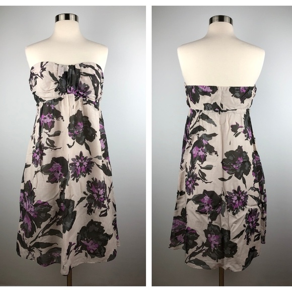 The Limited Strapless Floral Dress Size 10 - Picture 1 of 6
